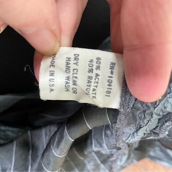 Hanna for La‎ Journee Lagenlook Metallic Stripe Satin Bustled Skirt Size 3 - Picture 7 of 7